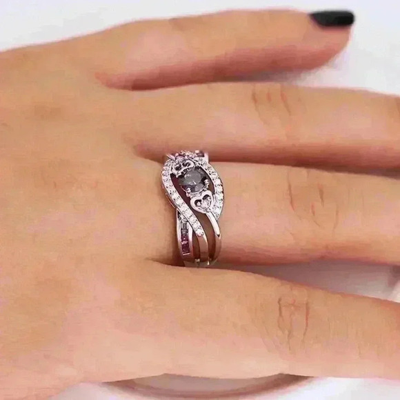 - 💞 Unique Magic Color Factory Outlet Colorful Water Drop Amethyst Ring, G… - Picture 1 of 4